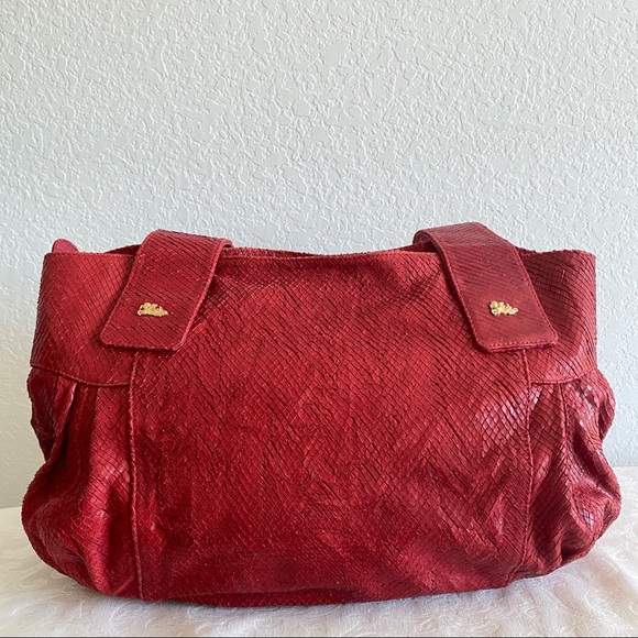 Jenrigo red python snakeskin bag - Picture 3 of 11